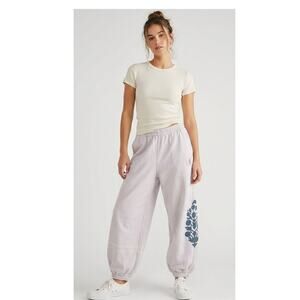 FP Movement Free People All Star Oversized Graphic Joggers Light Pink Small EUC